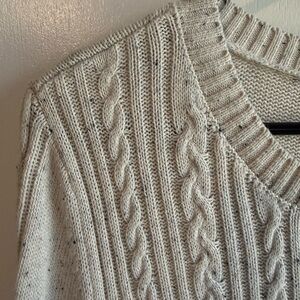 croft & barrow Oatmeal Cable Knit Crewneck Sweater